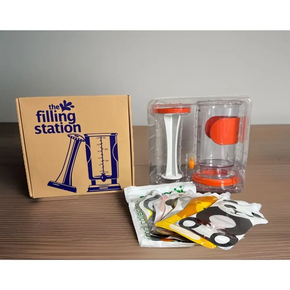 Squooshi Filling Station Baby Food Pouch Maker with 6 Reusable Pouches With Lids